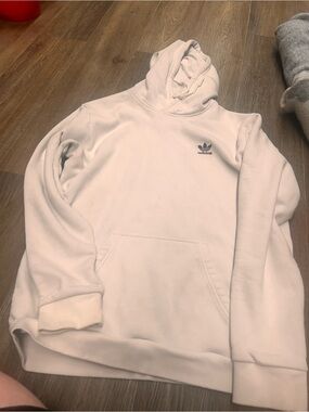 adidas Cream Turtleneck Pullover Hoodie